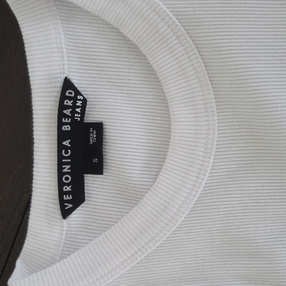 WOMEN'S VERONICA BEARD WHITE FINCA RIBBED PANELED MIDI DRESS SZ SMALL $400 - Picture 4 of 5